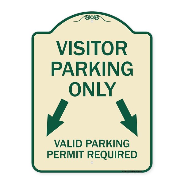 Parking Area Visitors Parking Only Valid Parking Permit Required with Both Side Down, TG-1824-23469
